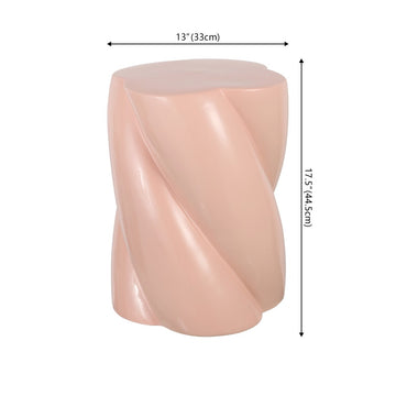 Yves 18" Modern Minimalist Rope Twist Ceramic Indoor-Outdoor Garden Stool